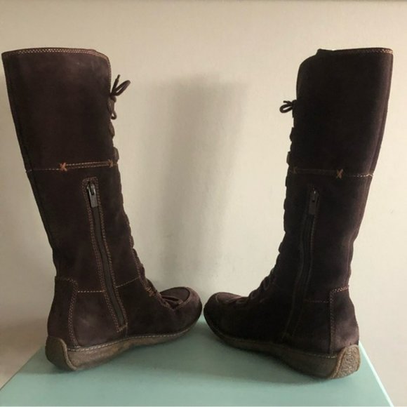 TIMBERLAND Moorland Hollace Suede Knee High Lace Up Boots - Picture 3 of 5